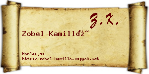 Zobel Kamilló névjegykártya